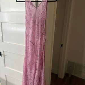 Frankie’s Bikinis Pink Floral Maxi Dress